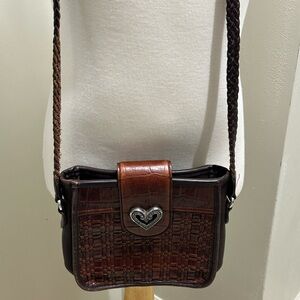 Brighton Brown Crossbody Bag with Silver Heart Accent
